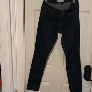 Low rise dark wash denim jeans